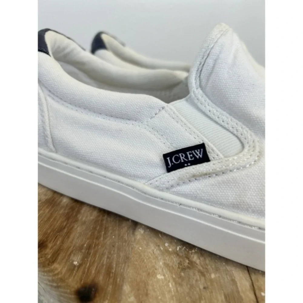 J.‎ Crew Factory Men's Canvas Slip-On Sneakers Sz 9.5 in White